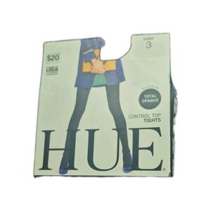 Hue‎ Total Opaque Control Top Tights Size 1 Navy 90 Denier